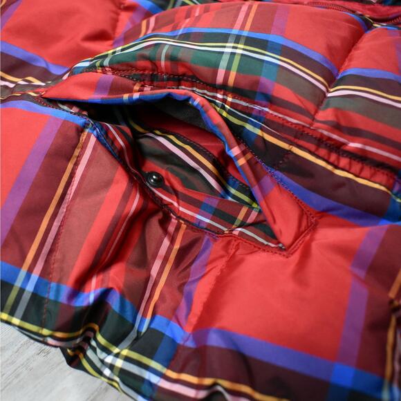 Lands' End Red Tartan Plaid down filled puffer vest Women's size xlarge Outdoor - Picture 3 of 6